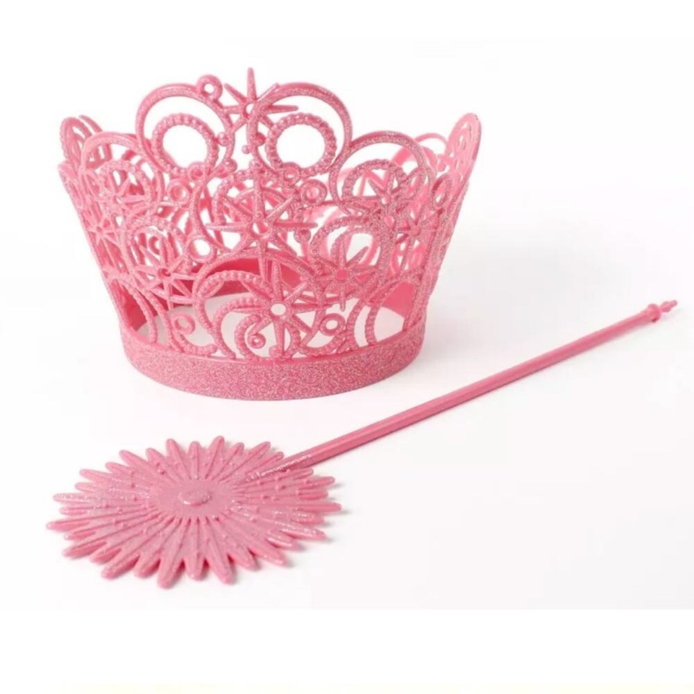 Wicked Pink Glinda Glitter Crown and Wand NWT